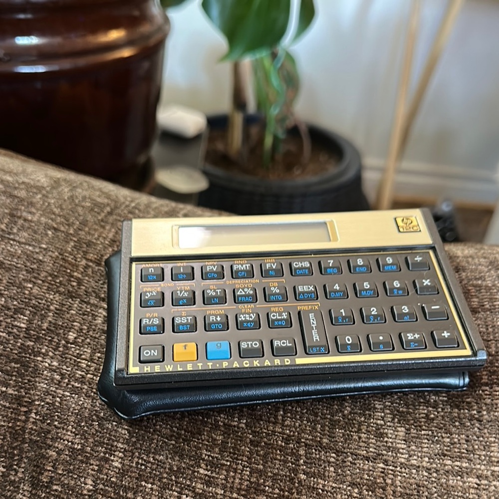 HP Black and Gold Calculator with Case - Picture 2 of 5